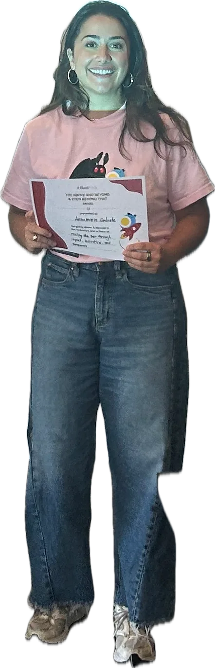 Annamarie Galante holding her BlastPoint award
